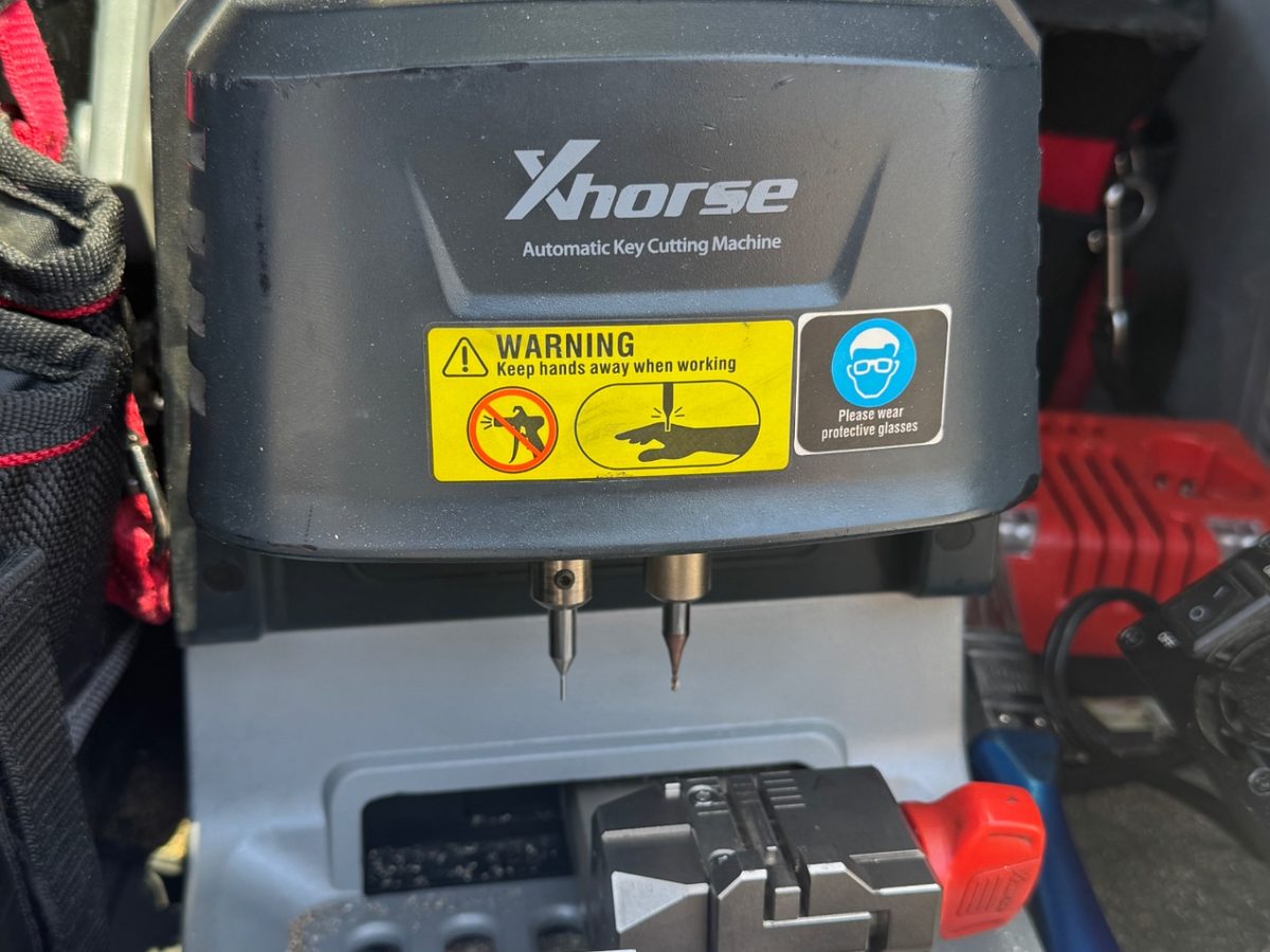 Xhorse automotive key cutting machine in the service van